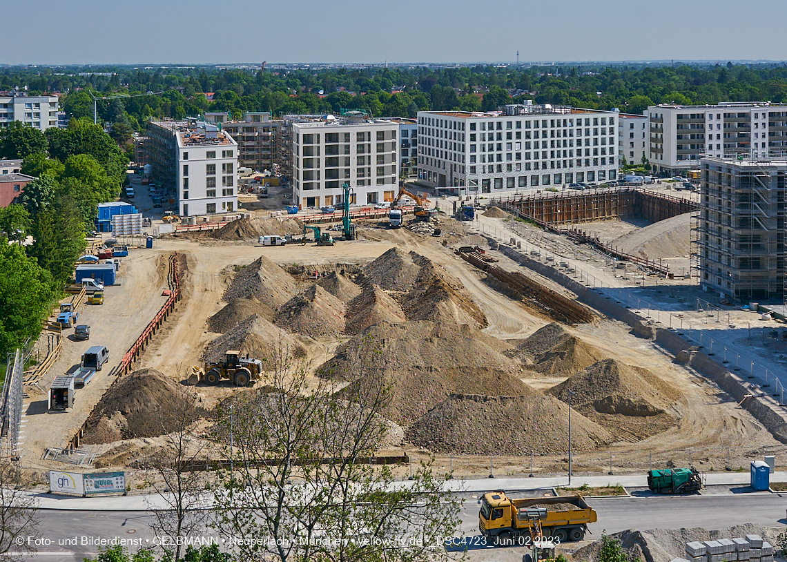 02.06.2023 - aktuelle Fotos von der Baustelle Alexisquartier in Neuperlach in München